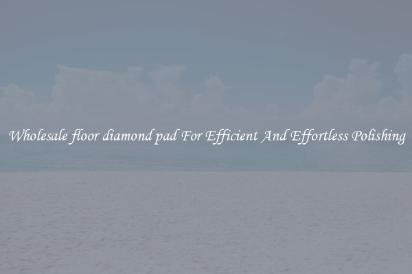 Wholesale floor diamond pad For Efficient And Effortless Polishing