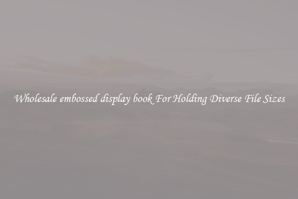 Wholesale embossed display book For Holding Diverse File Sizes
