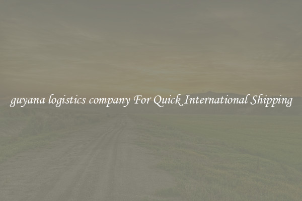 guyana logistics company For Quick International Shipping