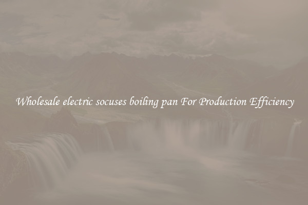 Wholesale electric socuses boiling pan For Production Efficiency
