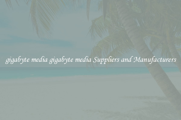 gigabyte media gigabyte media Suppliers and Manufacturers