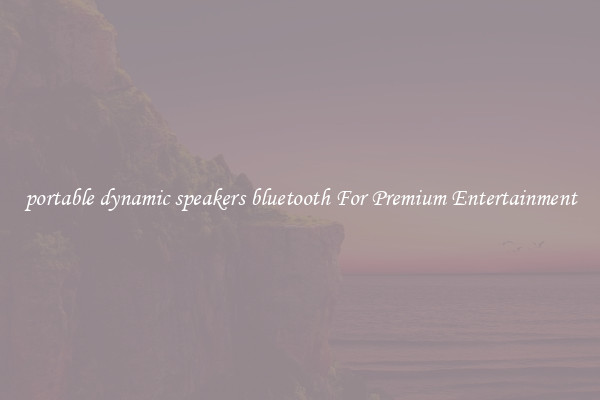 portable dynamic speakers bluetooth For Premium Entertainment