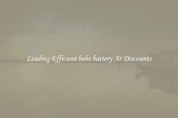 Leading Efficient bobs battery At Discounts
