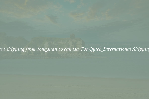 sea shipping from dongguan to canada For Quick International Shipping
