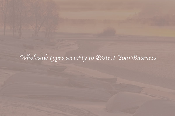Wholesale types security to Protect Your Business